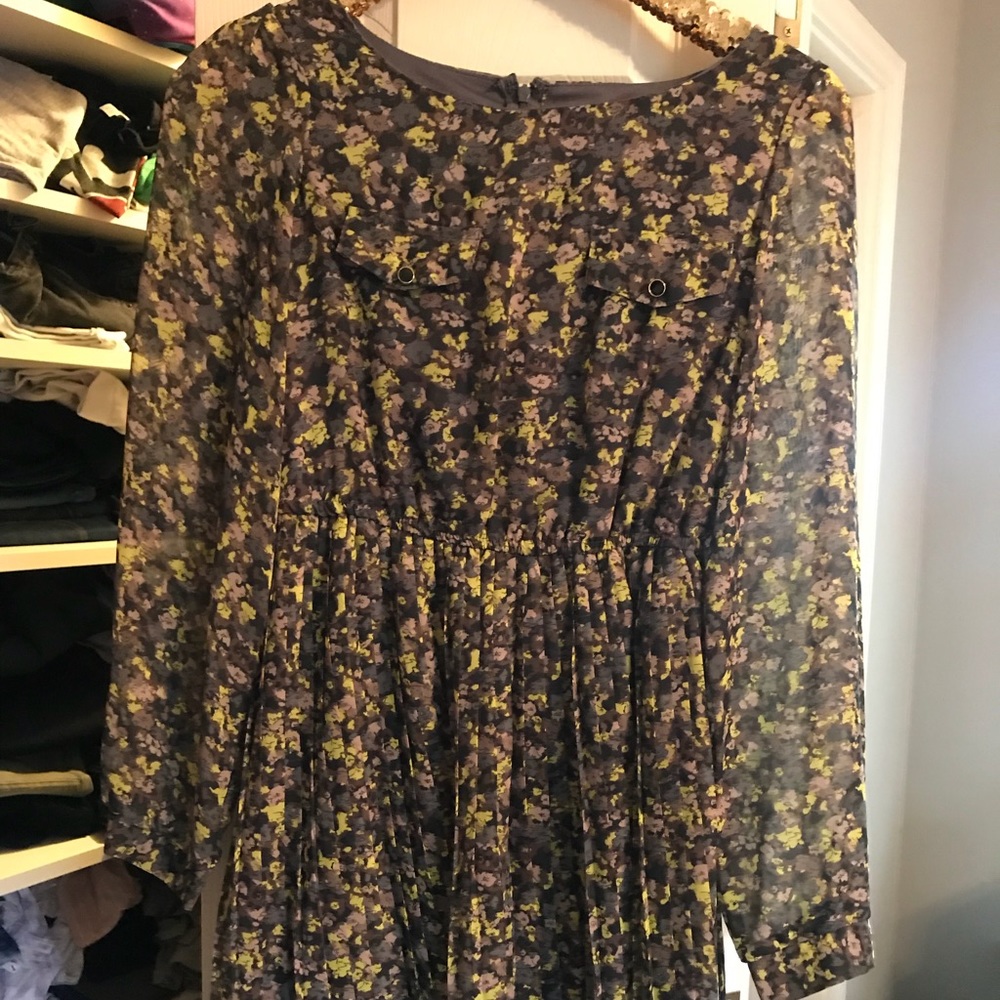 Long sleeve printed dress
